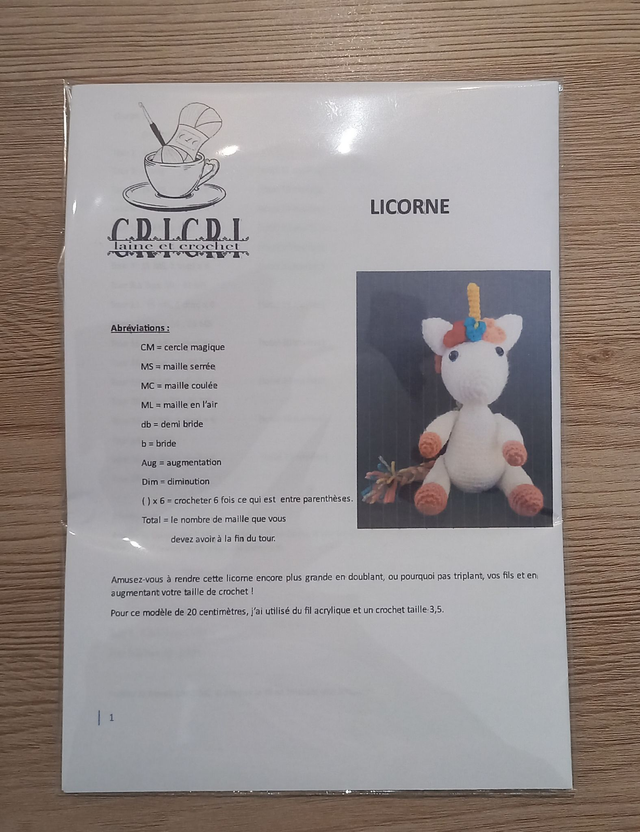 Tutoriel Azélie la licorne