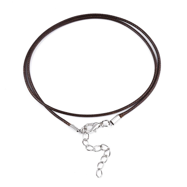 Collier Cordon Coton Ciré Marron Apprêt Bijoux 43,5 cm / 1,5 mm - DIY Création Bijoux