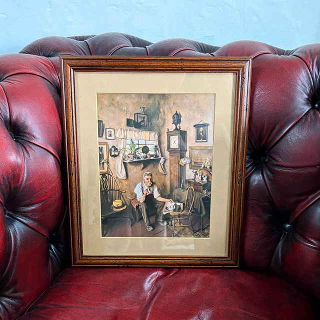 A Framed Print Of The Original 1943 Oil On Canvas “He’s Worth Framing” by Charles Spencelayh
