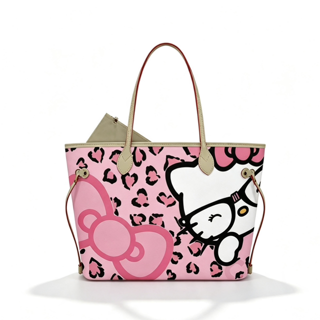 HK Pink Leopard Tote Bag