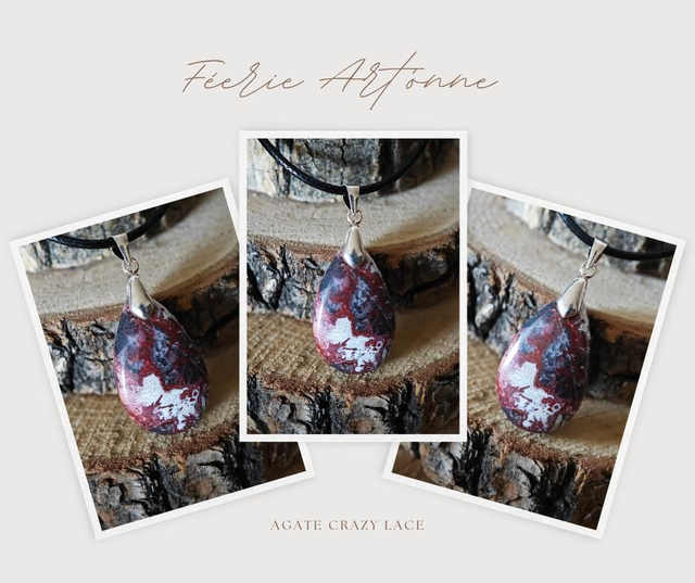 Pendentif AGATE " CRAZY LACE" 