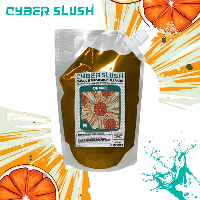CyberSlush Orange Syrup for Ninja® Slushi - Natural Flavour / Natural Sweetness - 1L
