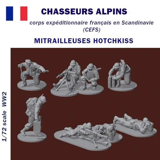 Rezpla - 1/72 Chasseurs Alpins (CEFS) Mitrailleuses Hotchkiss