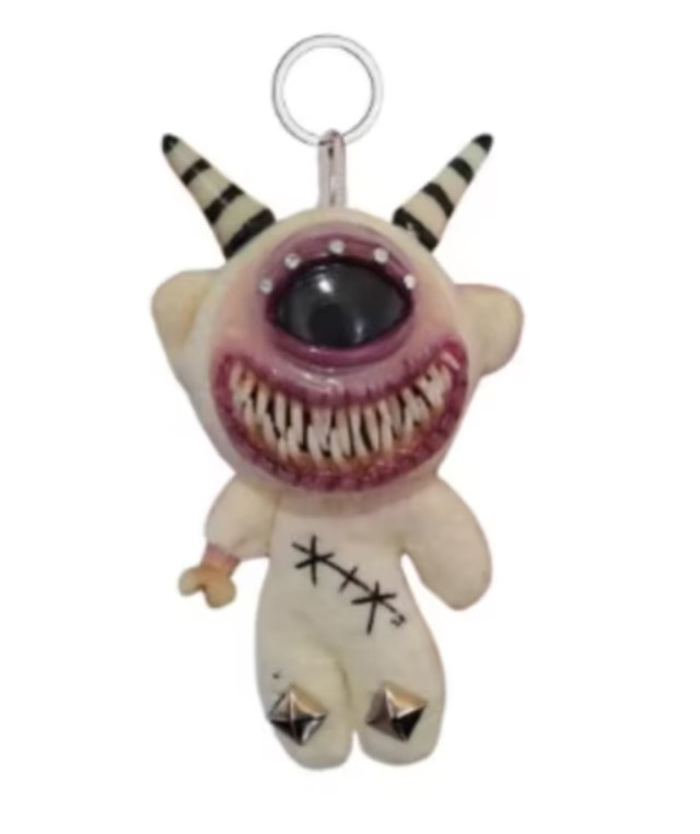Horror knuffel sleutelhanger eng figuur met een oog (8cm)