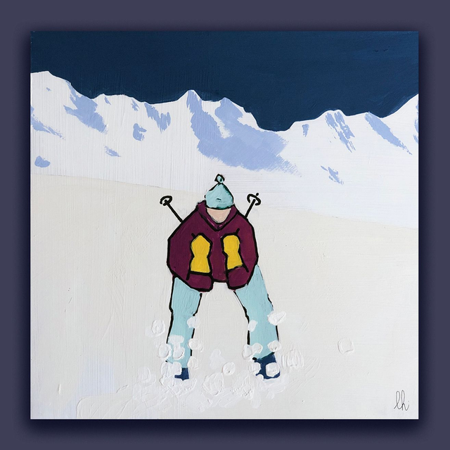 petit tableau skieur25 20X20