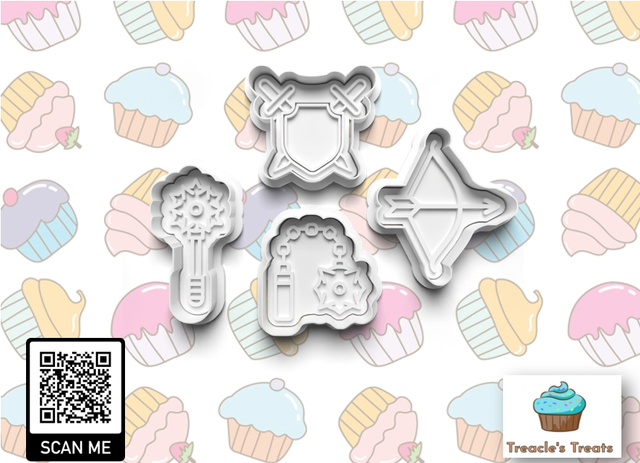Medieval Weapons Fondant/cookie stamps with cutters 