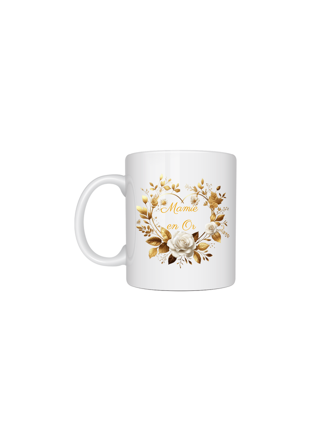 Mug motif mamie en or 