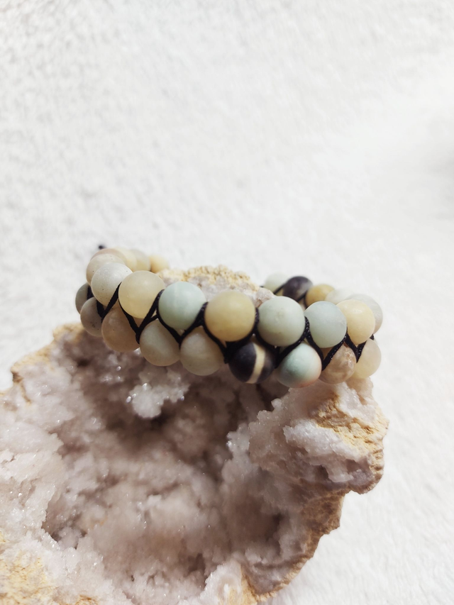 Bracelet double   amazonite matte