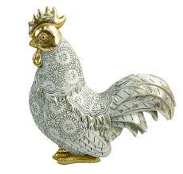 Hahn aus Kunstharz, 21 x 9 x 21 cm