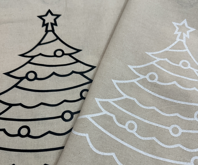 Weihnachtsbaumwolltasche zum ausmalen