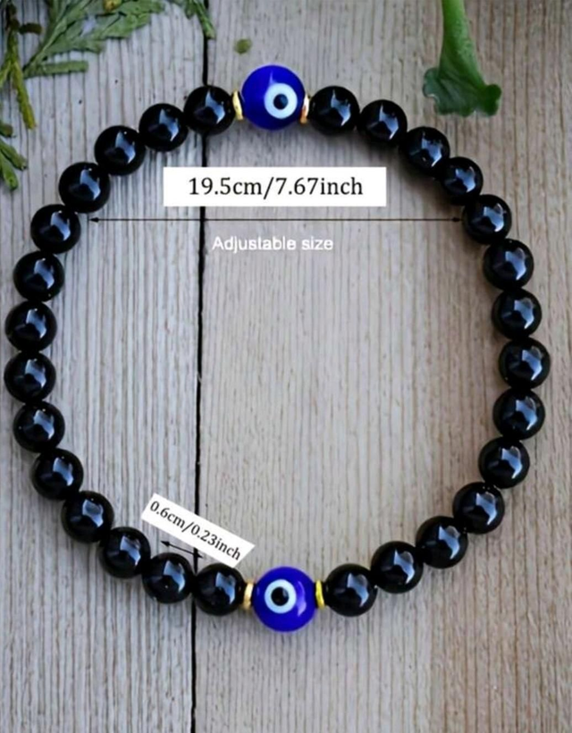 Bracelet Evil Eye en Tourmaline - 6mm