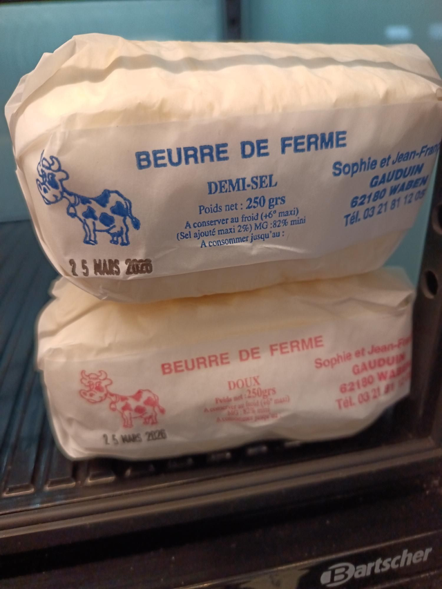Beurre de ferme doux 250g