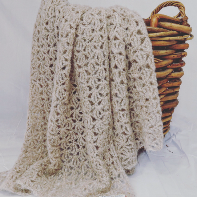 Alpaca sjaal handgemaakt beige