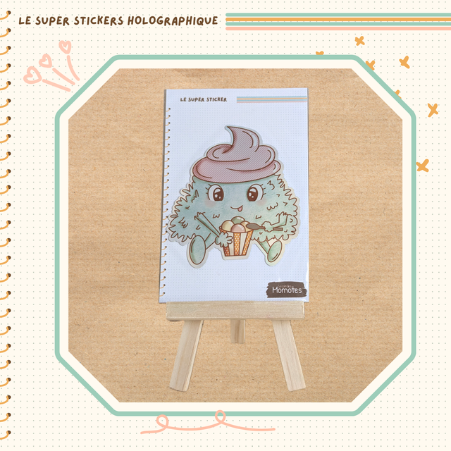 Stickers Holographique Creamy Momote