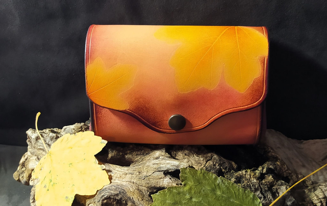 Porte Monnaie Soufflet-Feuilles d'Erable