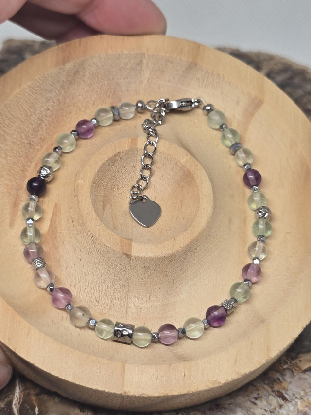 Bracelet Fluorite multicolore 0,4 cm
