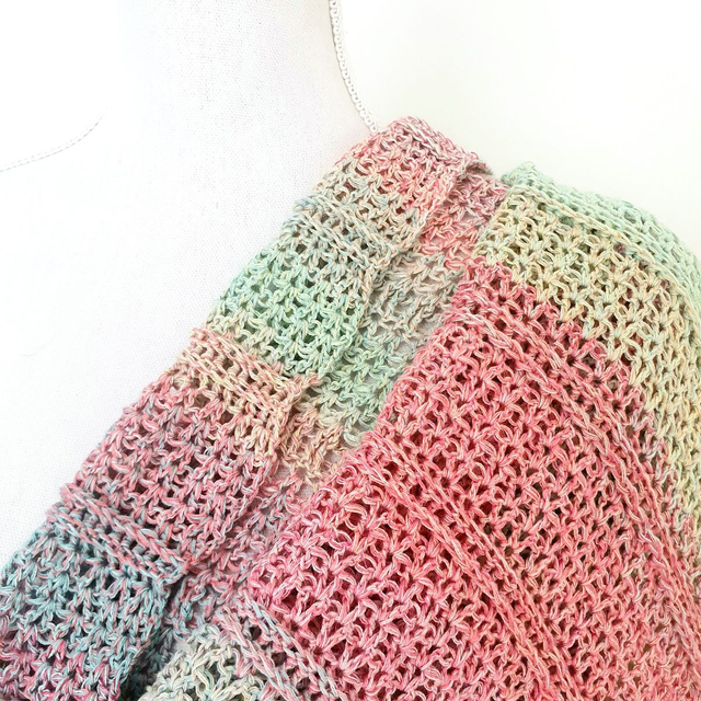 Col sjaal gehaakt - handgemaakt multicolor katoenen zomersjaal