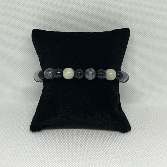 Bracelet en perles de verre noir - Pierres naturelles