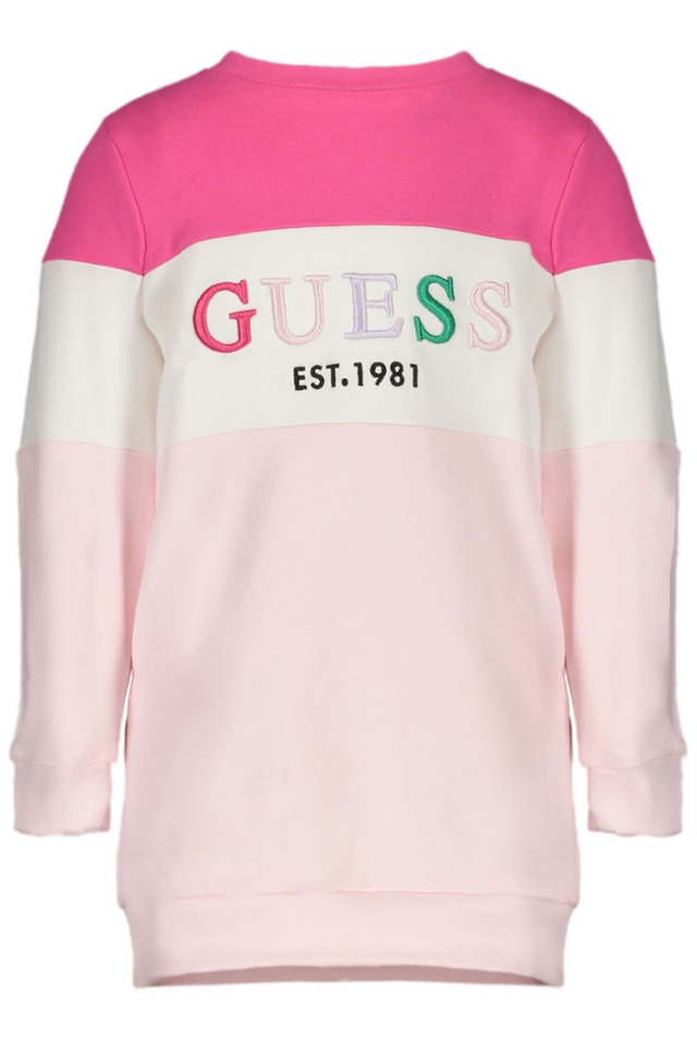 GUESS JEANS FELPA SENZA ZIP BAMBINA ROSA