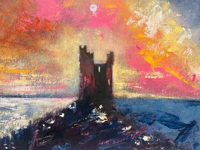 Print- Dunstaneburgh Castle