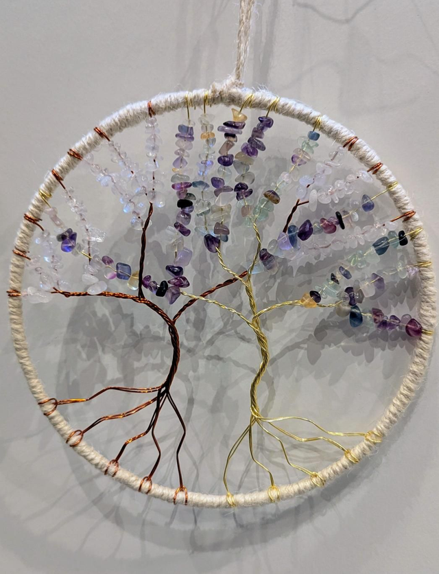 Duo d&#039;Arbre éternel Fluorite et Quartz 