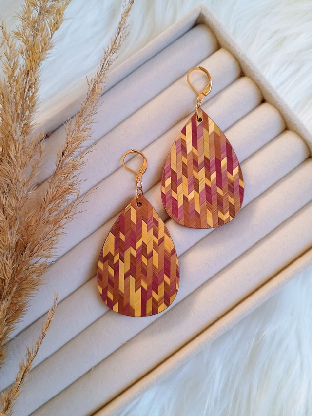  Boucles d'oreilles GOUTTE Chevron