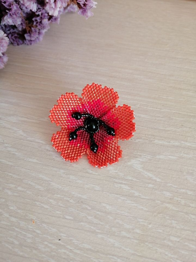 Broche "coquelicot"