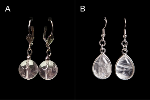 Boucles d&#039;oreilles cristal de roche 