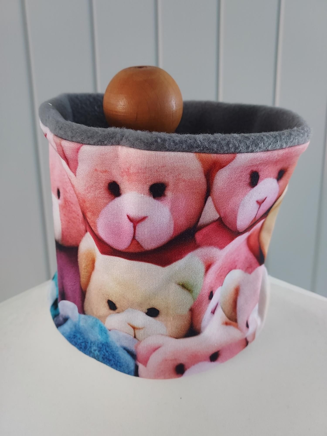 Bears Neck Warmer, Snood with Grey Fleece,
