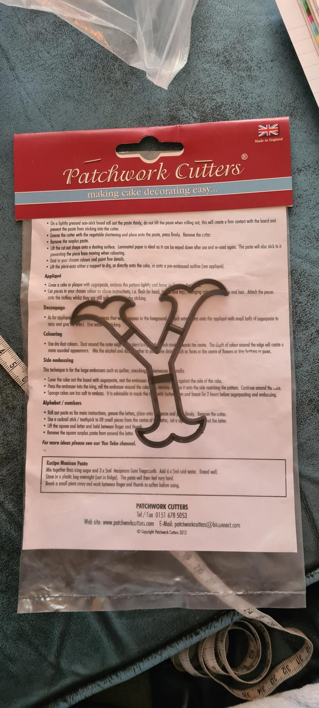 Patchwork Cutters Marion Frost Extra large letters Y