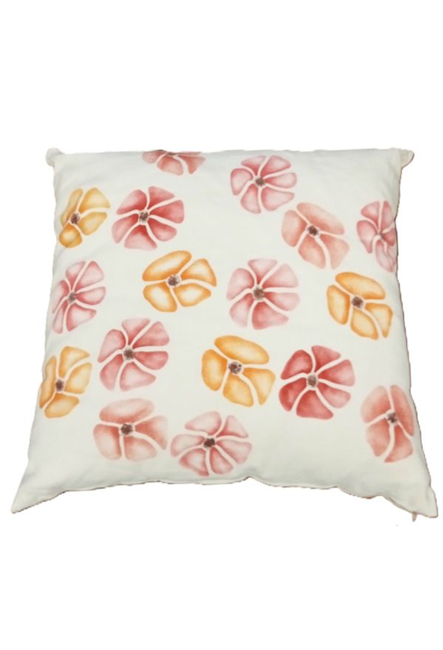 Sofa Kissen gelb/orange Blumen