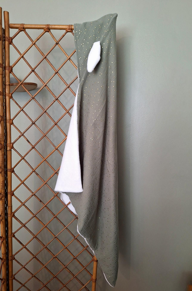 Cape de bain bébé / enfant pois doré