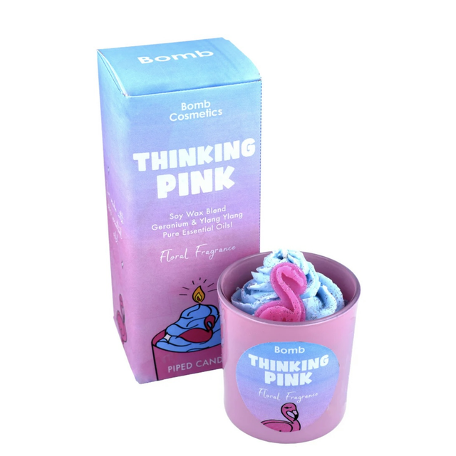 Thinking Pink Piped Candle