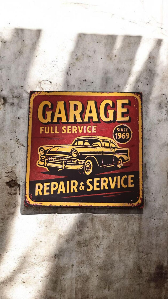 Plaque deco garage full service