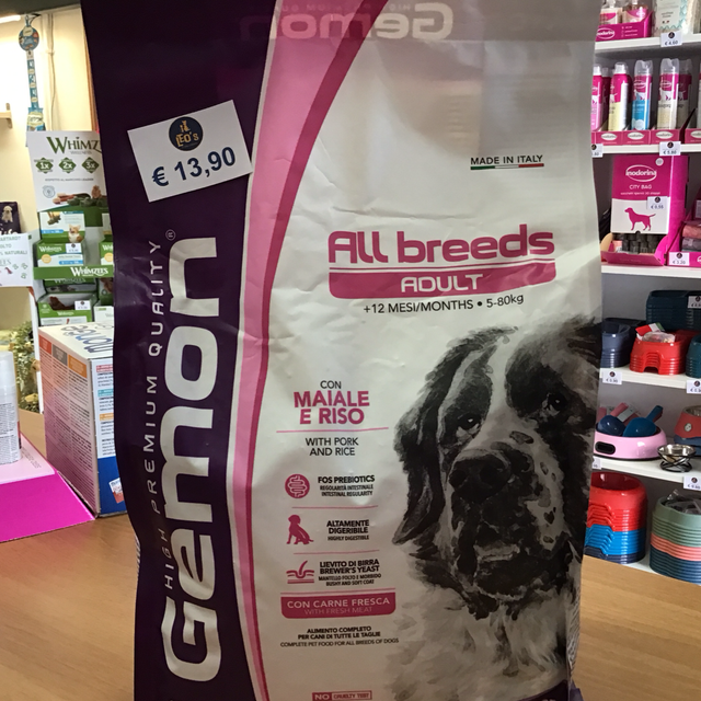 GEMON ALL BREEDS ADULT MAIALE E RISO DOG 3 KG 