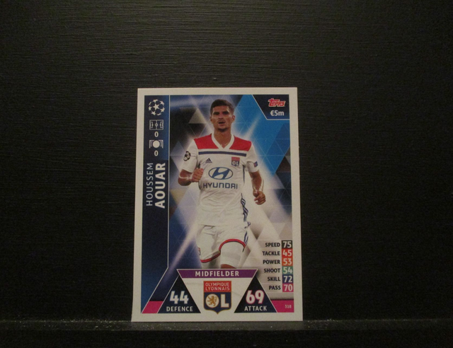 Houssem Aouar - UEFA Champions League Match Attax 2018/19 Original Trading Card #318