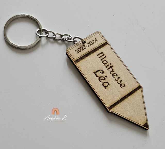 Porte clef crayon pour maîtresse / astem...