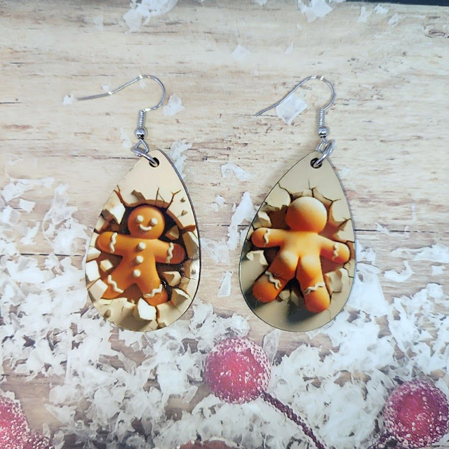 Boucle d'oreille Bonhomme pain d'épice