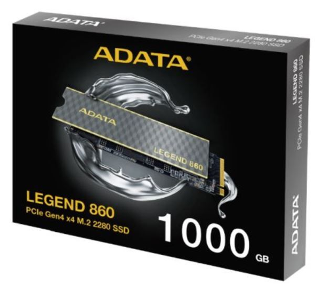 ADATA 1TB Legend 860 M.2 NVMe Gen4 SSD, M.2 2280, PCIe4, R/W 6000/4000 MB/s, PS5 Compatible