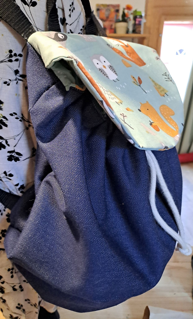 sac à dos jeans/animaux des bois