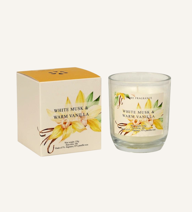 White Musk &amp; Warm Vanilla Candle