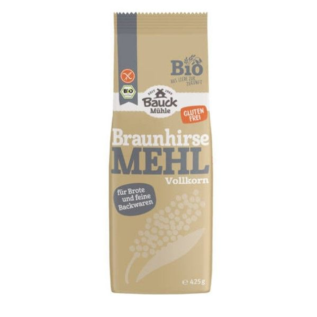 Bauck Mühle, Braunhirsemehl glutenfrei, 425g Packung