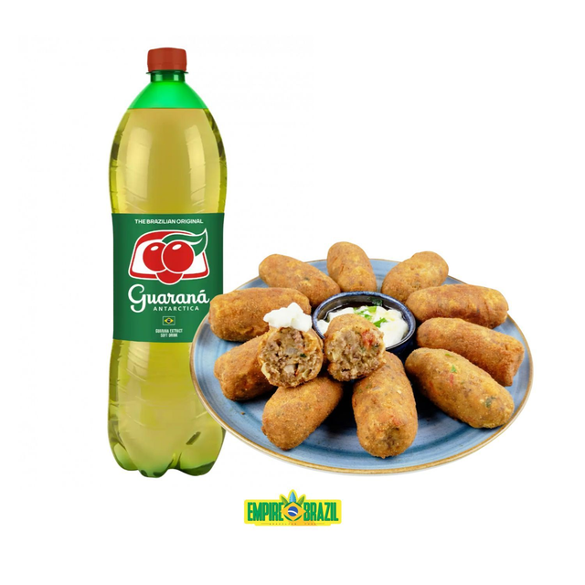 Combo Festa Brazil: 50 croquete de carne Lucy Main + 1 Guarana Antarctica de 1.5l