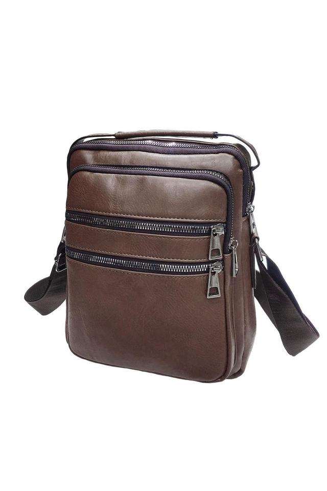 Sacoche bandoulière avec poignée chocolat