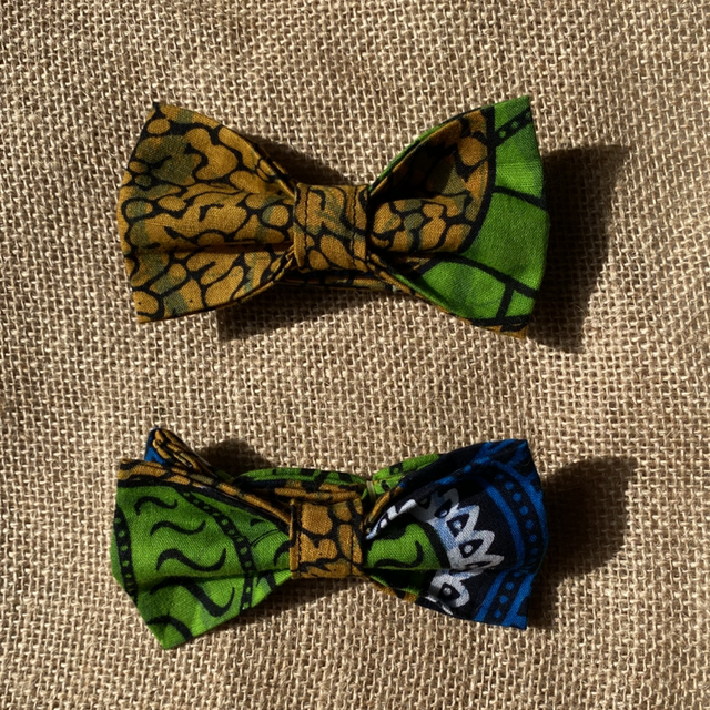 Nœud papillon imprimer Wax vert/jaune