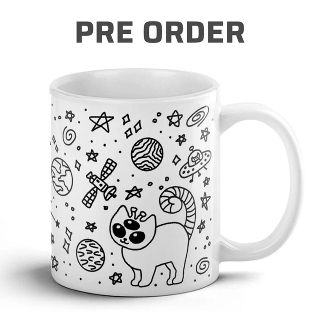 PRE-ORDER Alien Cats Space Doodles Mug