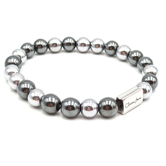 BRACELET EN HÉMATITE &amp; ACIER ✨ Force intérieure &amp; Ancrage ✨