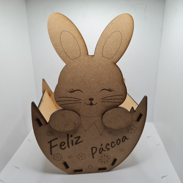 Cesto coelho Feliz Páscoa