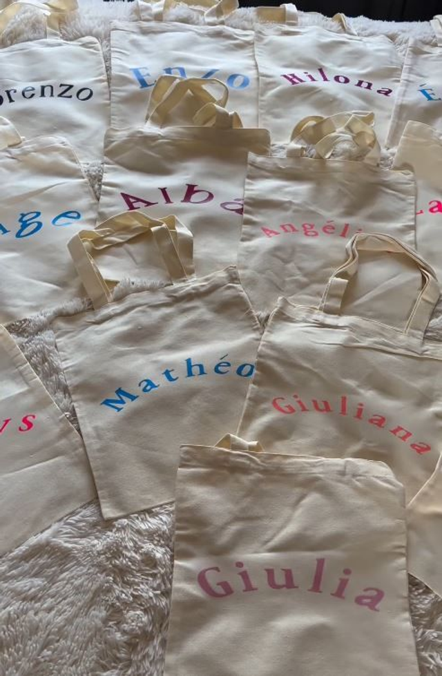 Tote Bag Grand modèle Prénom  Rentrée scolaire crèche - maternelle 