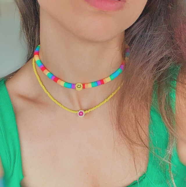 Collier multicolore ajustable 